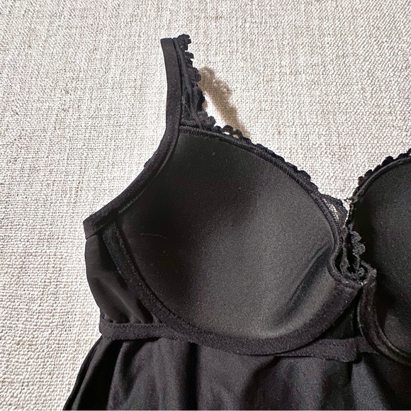 SOMA Black Travelers Addison Camisole Bra Lace Trim Tank Shapewear Women's 34C - Picture 8 of 14